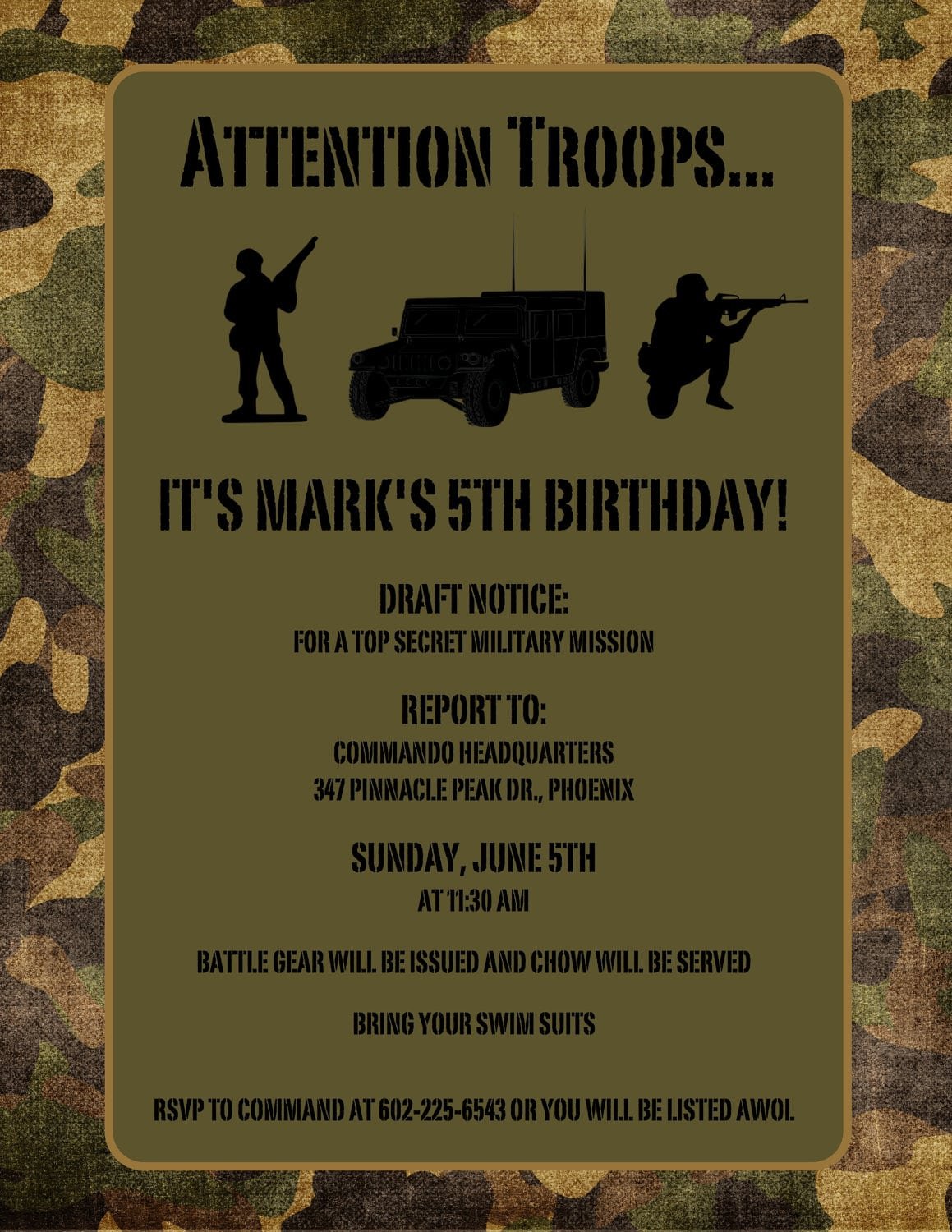 Army Birthday Invitations â Gangcraft Net